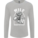 MILF Mushrooms I Like to Forage Mens Long Sleeve T-Shirt Sports Grey