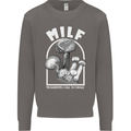MILF Mushrooms I Like to Forage Mens Sweatshirt Jumper Charcoal