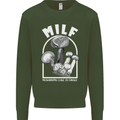 MILF Mushrooms I Like to Forage Mens Sweatshirt Jumper Forest Green