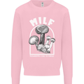 MILF Mushrooms I Like to Forage Mens Sweatshirt Jumper Light Pink