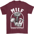 MILF Mushrooms I Like to Forage Mens T-Shirt 100% Cotton Maroon