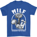 MILF Mushrooms I Like to Forage Mens T-Shirt 100% Cotton Royal Blue