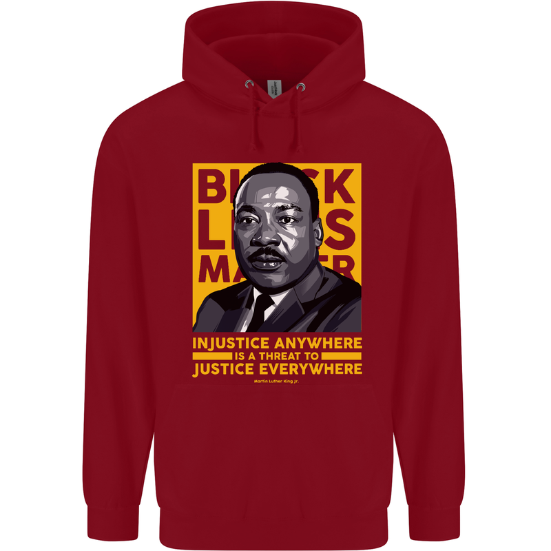 MLK Martin Luther King Black Lives Matter Childrens Kids Hoodie Red
