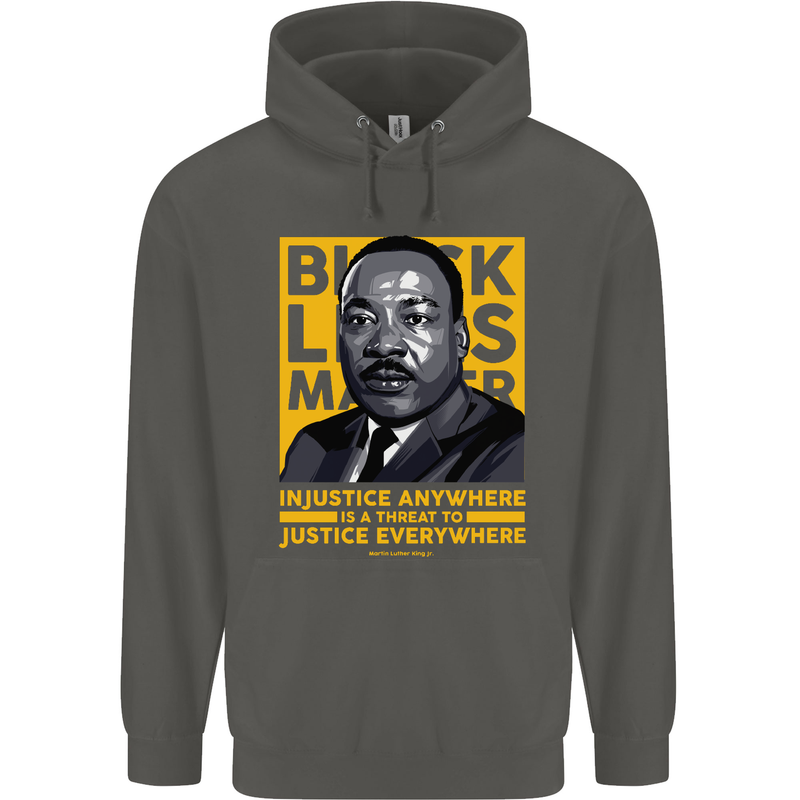 MLK Martin Luther King Black Lives Matter Childrens Kids Hoodie Storm Grey