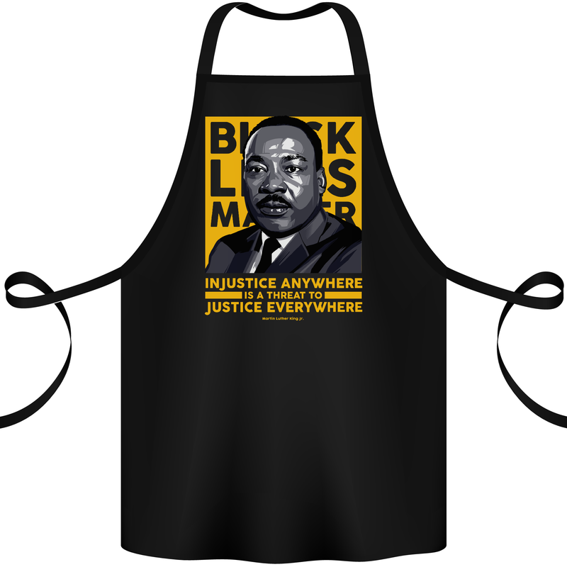 MLK Martin Luther King Black Lives Matter Cotton Apron 100% Organic Black