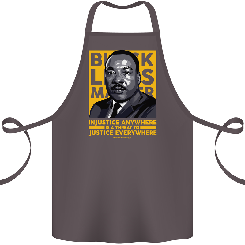 MLK Martin Luther King Black Lives Matter Cotton Apron 100% Organic Dark Grey