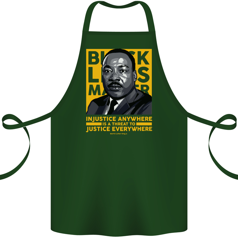 MLK Martin Luther King Black Lives Matter Cotton Apron 100% Organic Forest Green