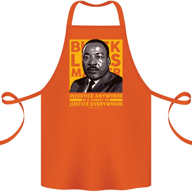 MLK Martin Luther King Black Lives Matter Cotton Apron 100% Organic Orange