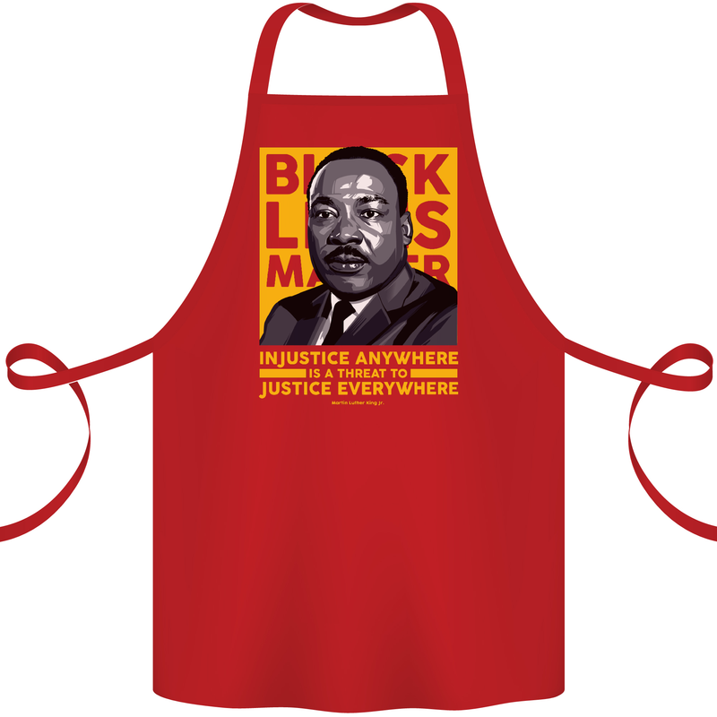 MLK Martin Luther King Black Lives Matter Cotton Apron 100% Organic Red