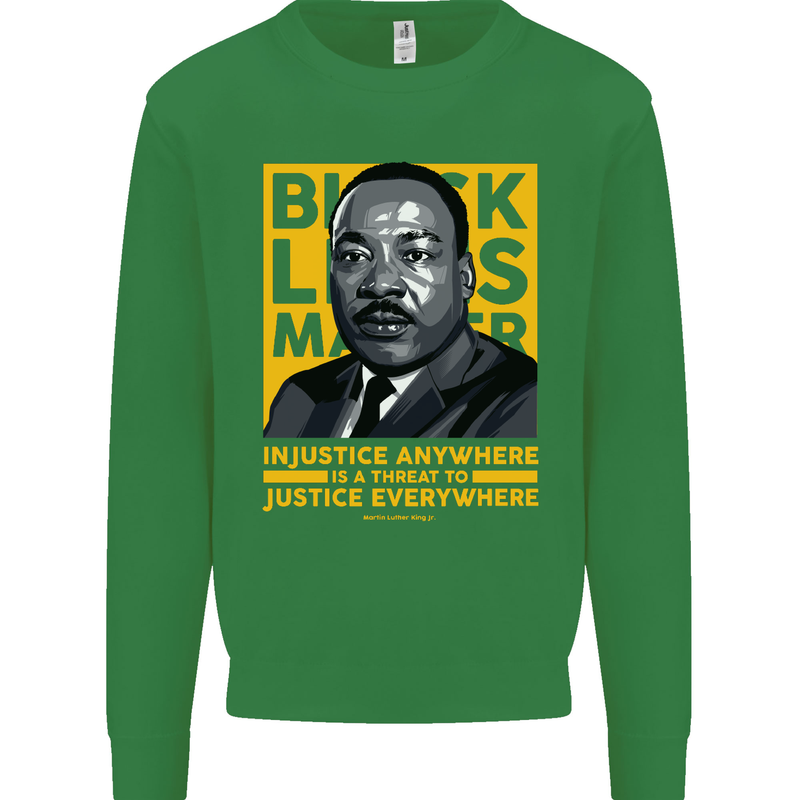 MLK Martin Luther King Black Lives Matter Kids Sweatshirt Jumper Irish Green