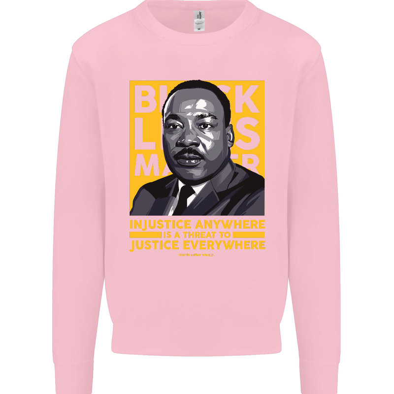 MLK Martin Luther King Black Lives Matter Kids Sweatshirt Jumper Light Pink