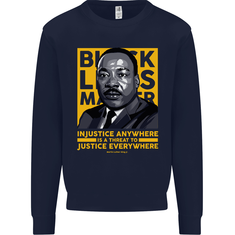 MLK Martin Luther King Black Lives Matter Kids Sweatshirt Jumper Navy Blue