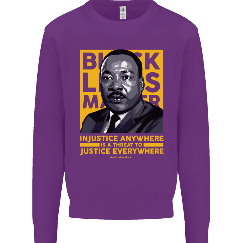 MLK Martin Luther King Black Lives Matter Kids Sweatshirt Jumper Purple