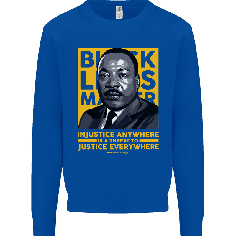 MLK Martin Luther King Black Lives Matter Kids Sweatshirt Jumper Royal Blue