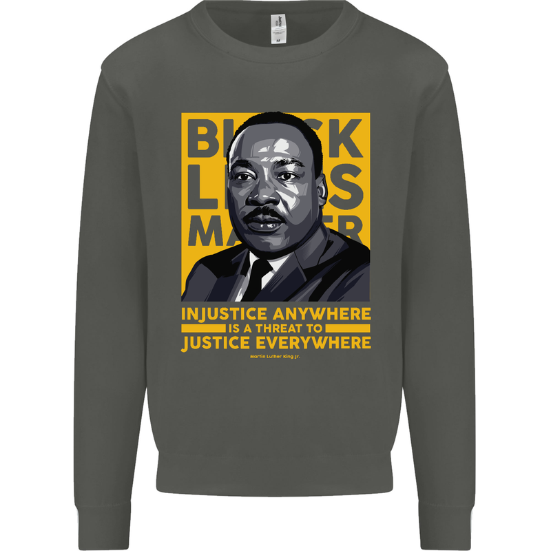 MLK Martin Luther King Black Lives Matter Kids Sweatshirt Jumper Storm Grey