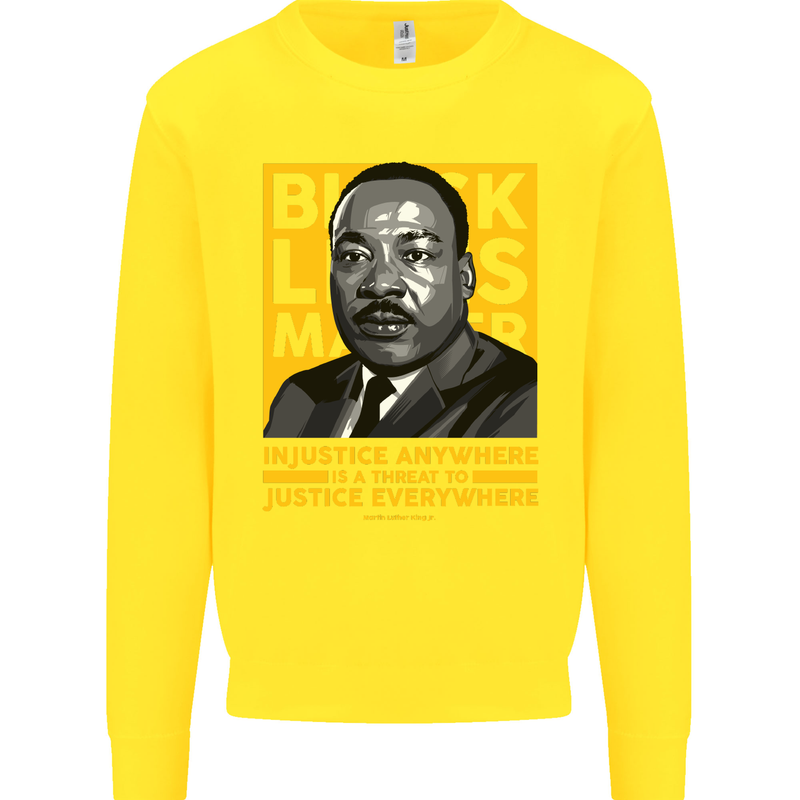 MLK Martin Luther King Black Lives Matter Kids Sweatshirt Jumper Yellow