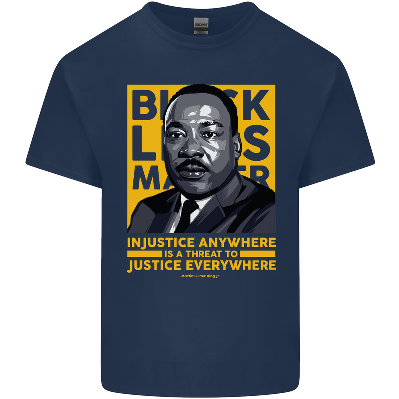 MLK Martin Luther King Black Lives Matter Kids T-Shirt Childrens Navy Blue