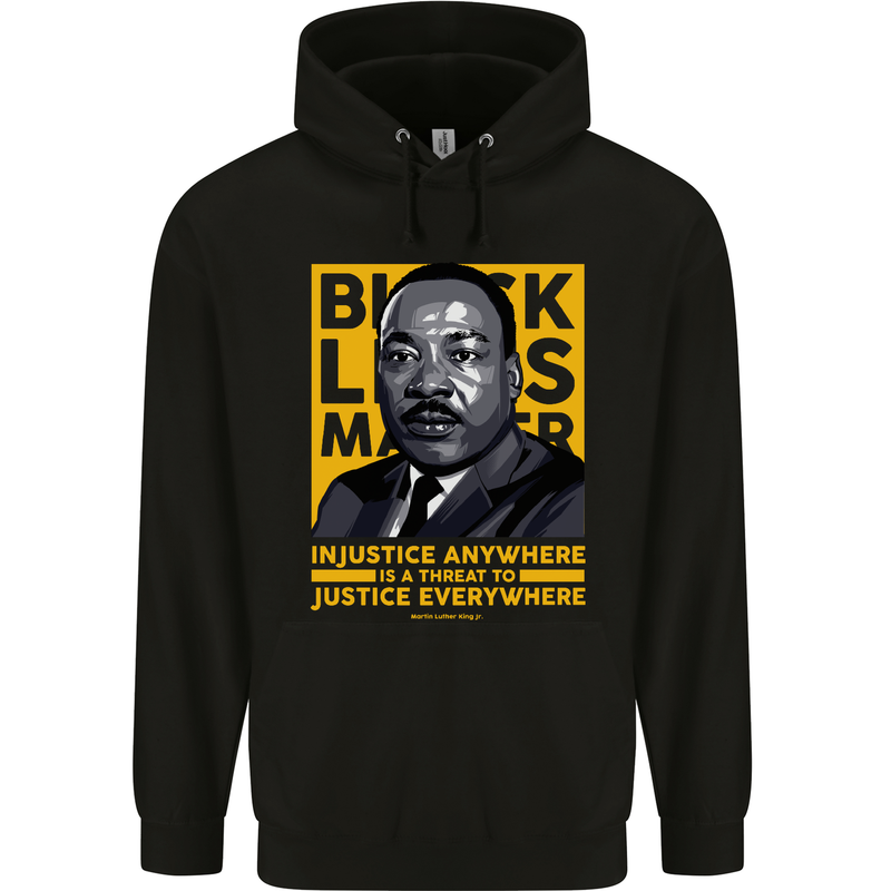 MLK Martin Luther King Black Lives Matter Mens 80% Cotton Hoodie Black