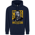 MLK Martin Luther King Black Lives Matter Mens 80% Cotton Hoodie Navy Blue