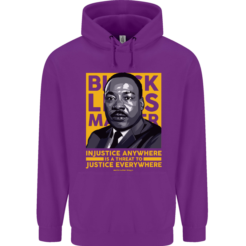 MLK Martin Luther King Black Lives Matter Mens 80% Cotton Hoodie Purple