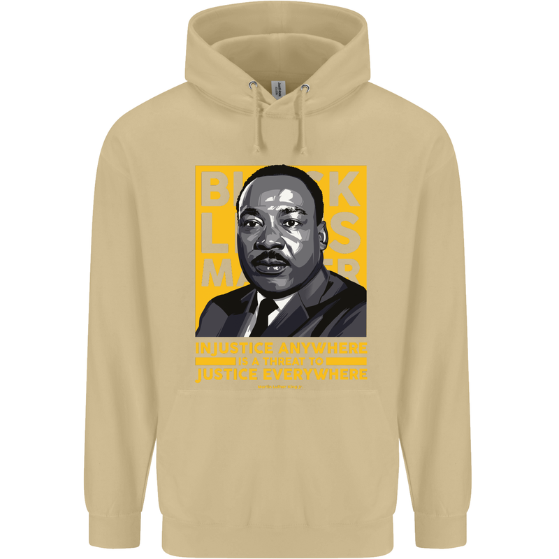 MLK Martin Luther King Black Lives Matter Mens 80% Cotton Hoodie Sand