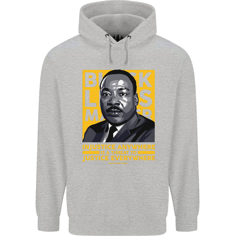 MLK Martin Luther King Black Lives Matter Mens 80% Cotton Hoodie Sports Grey