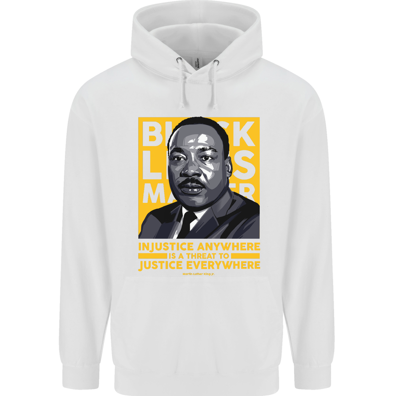 MLK Martin Luther King Black Lives Matter Mens 80% Cotton Hoodie White