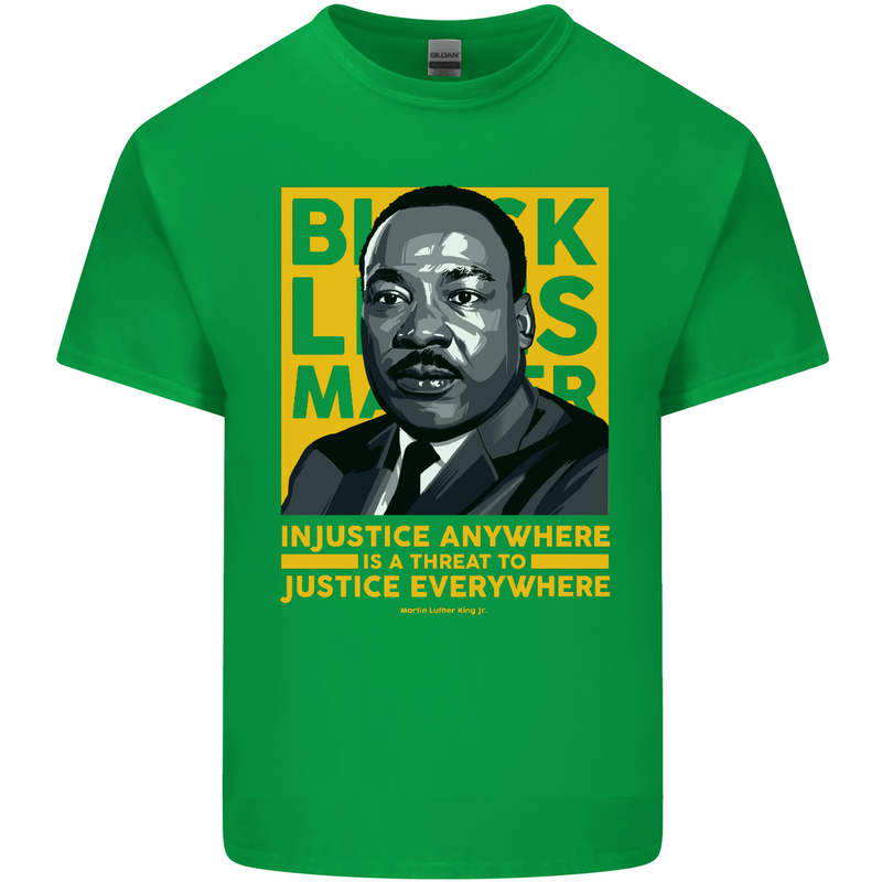 MLK Martin Luther King Black Lives Matter Mens Cotton T-Shirt Tee Top Irish Green