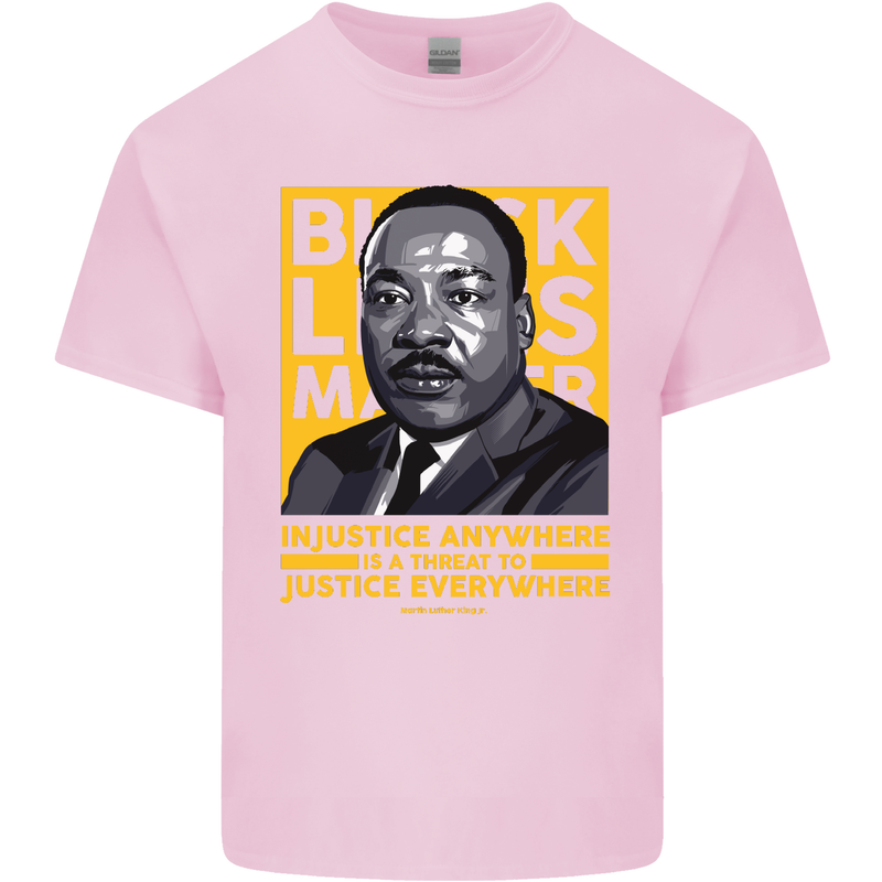 MLK Martin Luther King Black Lives Matter Mens Cotton T-Shirt Tee Top Light Pink