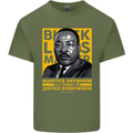 MLK Martin Luther King Black Lives Matter Mens Cotton T-Shirt Tee Top Military Green