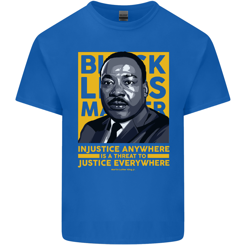 MLK Martin Luther King Black Lives Matter Mens Cotton T-Shirt Tee Top Royal Blue