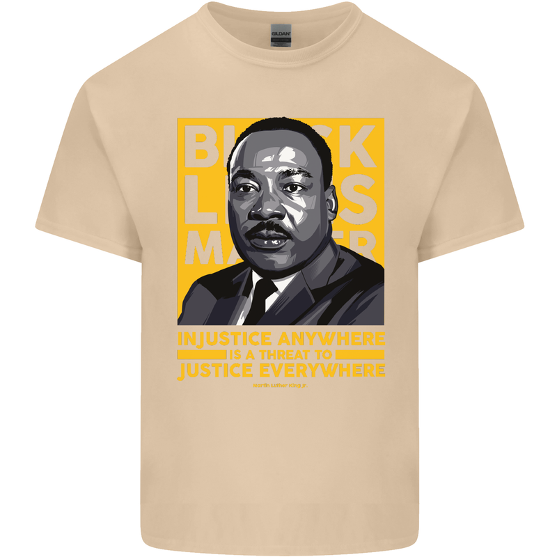 MLK Martin Luther King Black Lives Matter Mens Cotton T-Shirt Tee Top Sand