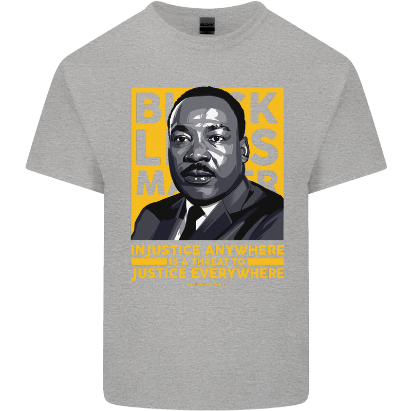 MLK Martin Luther King Black Lives Matter Mens Cotton T-Shirt Tee Top Sports Grey