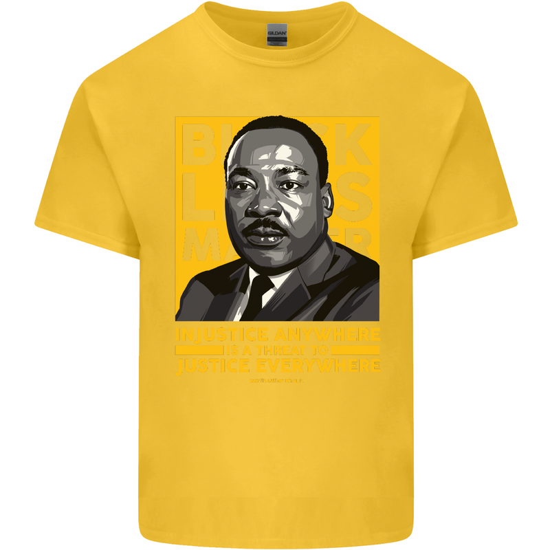 MLK Martin Luther King Black Lives Matter Mens Cotton T-Shirt Tee Top Yellow