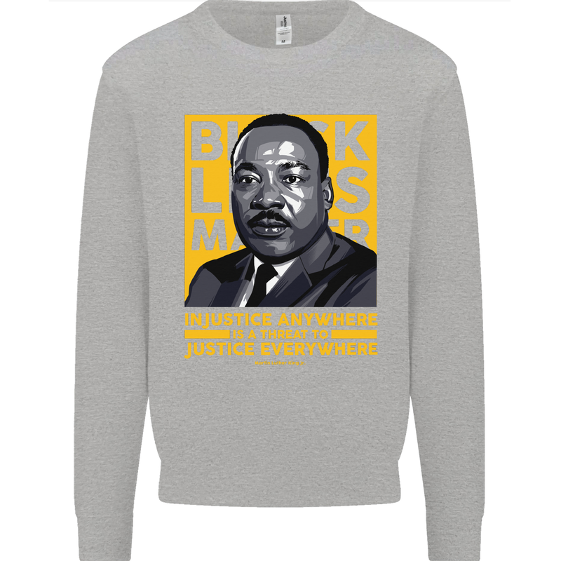 MLK Martin Luther King Black Lives Matter Mens Sweatshirt Jumper Sports Grey