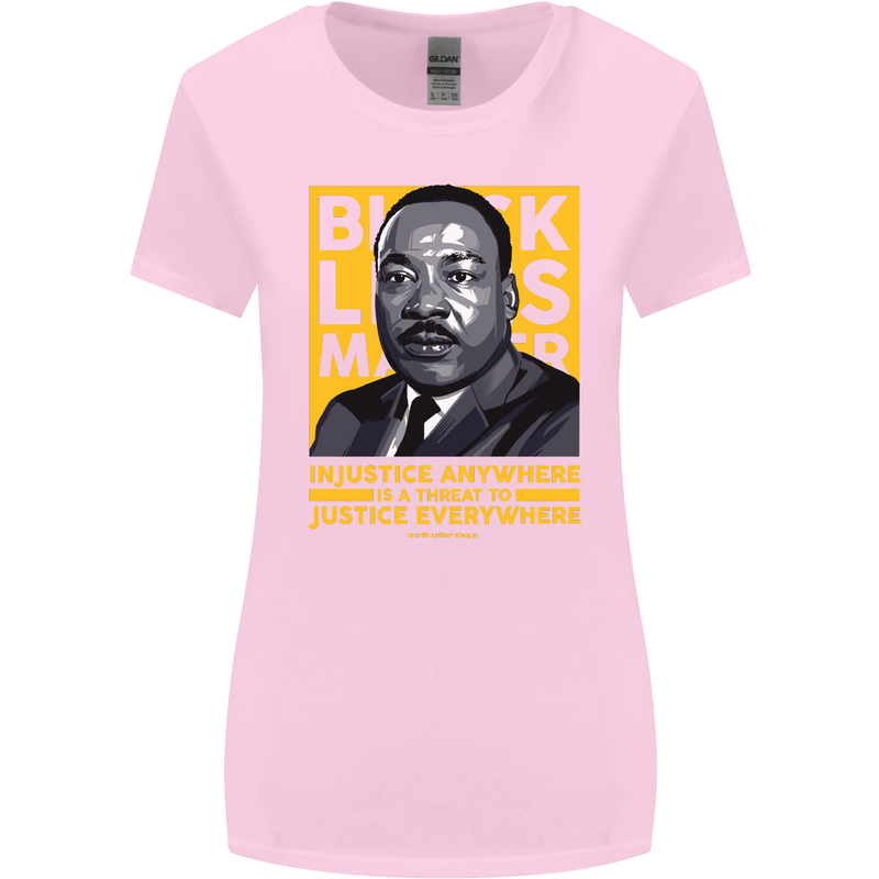 MLK Martin Luther King Black Lives Matter Womens Wider Cut T-Shirt Light Pink
