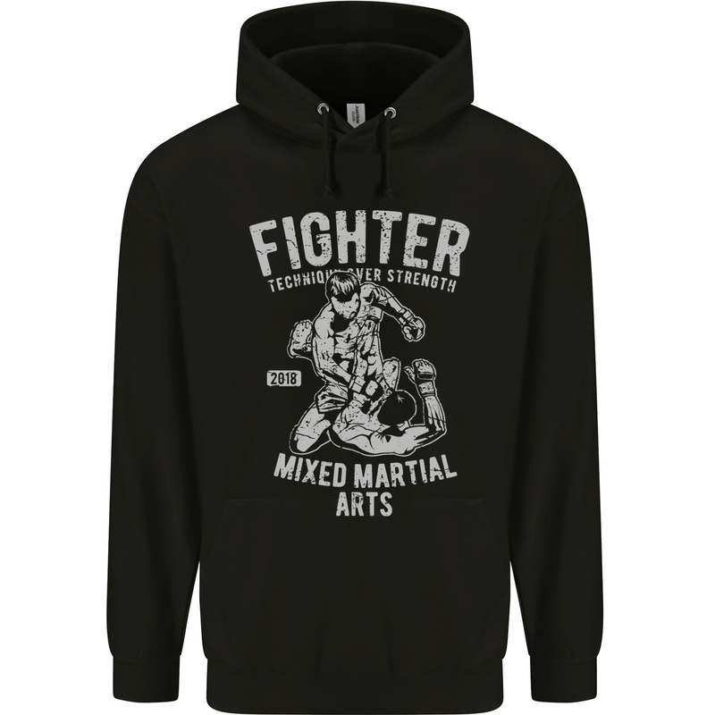 MMA Fighter MMA Mixed Martial Arts Gym Childrens Kids Hoodie Black