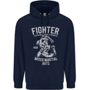 MMA Fighter MMA Mixed Martial Arts Gym Childrens Kids Hoodie Navy Blue