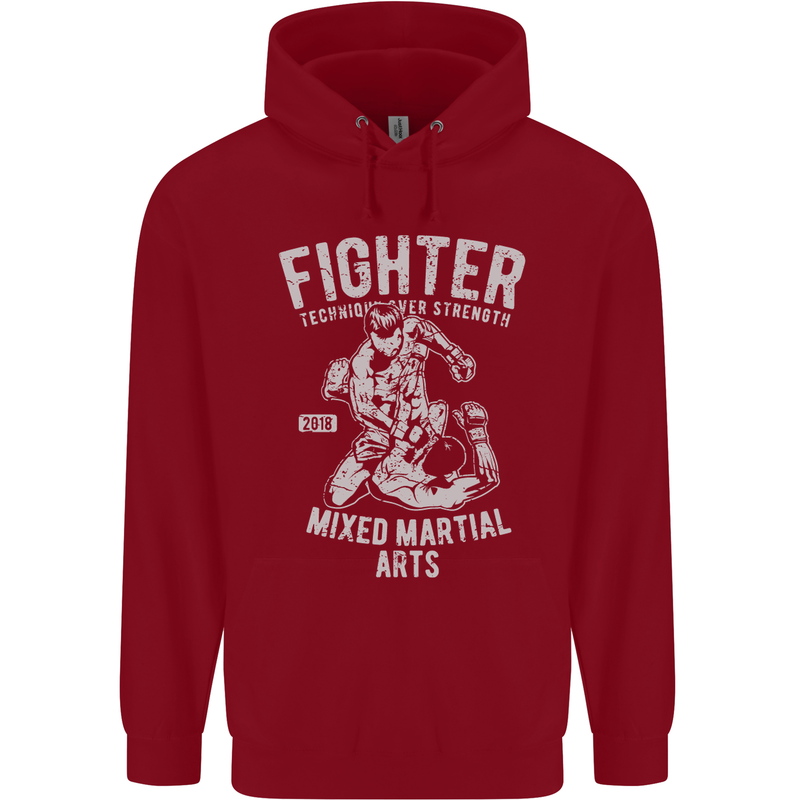 MMA Fighter MMA Mixed Martial Arts Gym Childrens Kids Hoodie Red