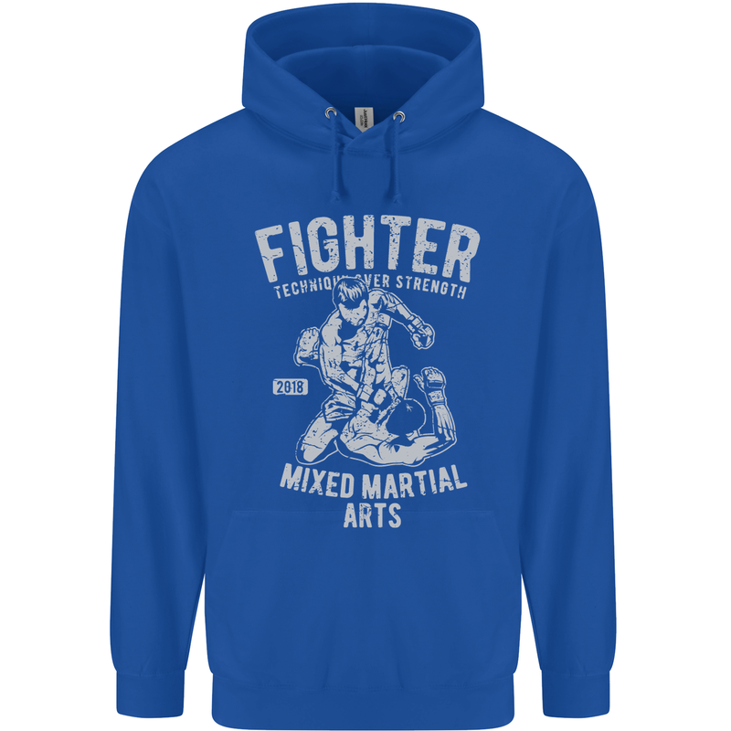 MMA Fighter MMA Mixed Martial Arts Gym Childrens Kids Hoodie Royal Blue