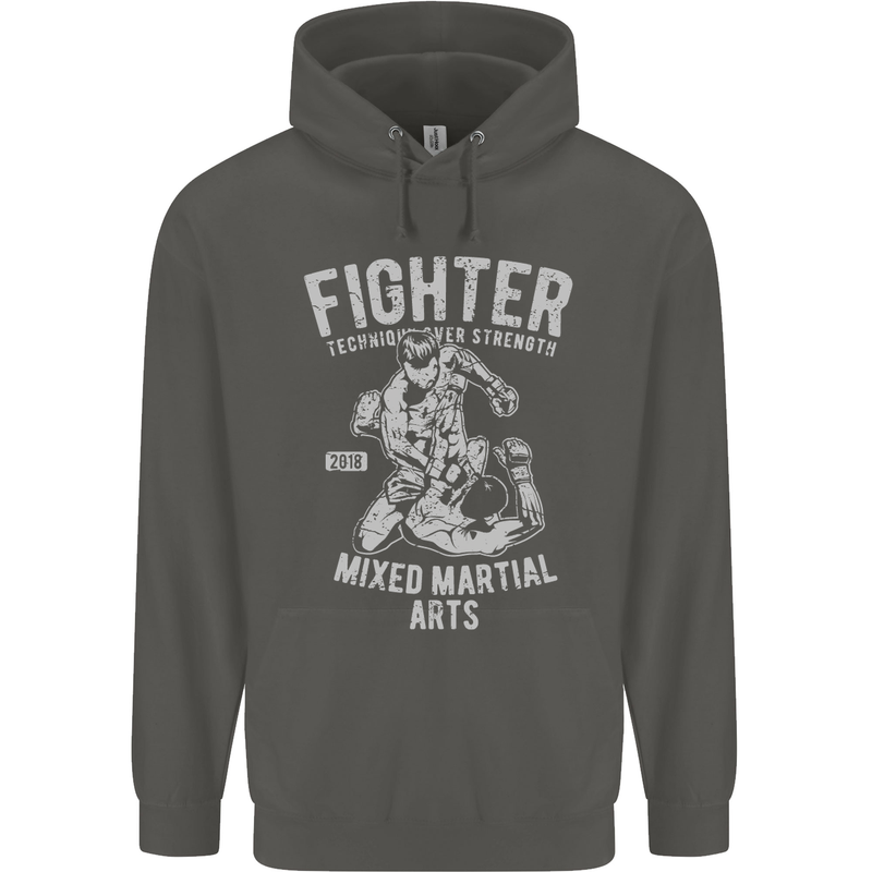 MMA Fighter MMA Mixed Martial Arts Gym Childrens Kids Hoodie Storm Grey