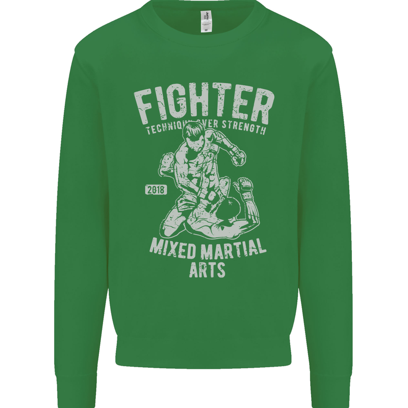 MMA Fighter MMA Mixed Martial Arts Gym Kids Sweatshirt Jumper Irish Green
