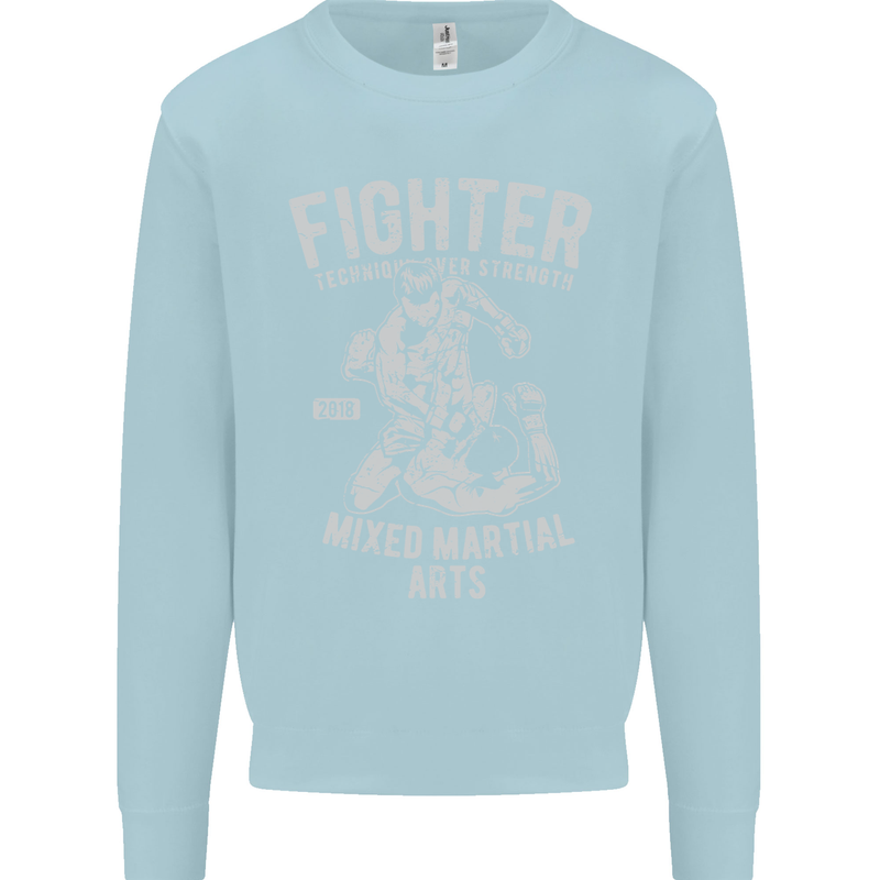 MMA Fighter MMA Mixed Martial Arts Gym Kids Sweatshirt Jumper Light Blue