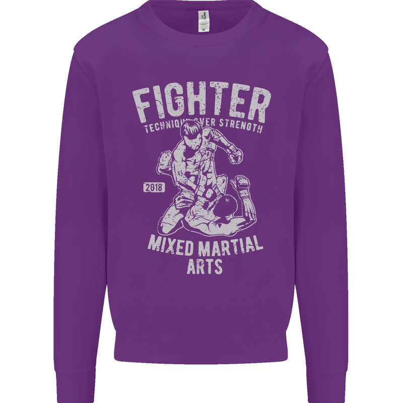 MMA Fighter MMA Mixed Martial Arts Gym Kids Sweatshirt Jumper Purple