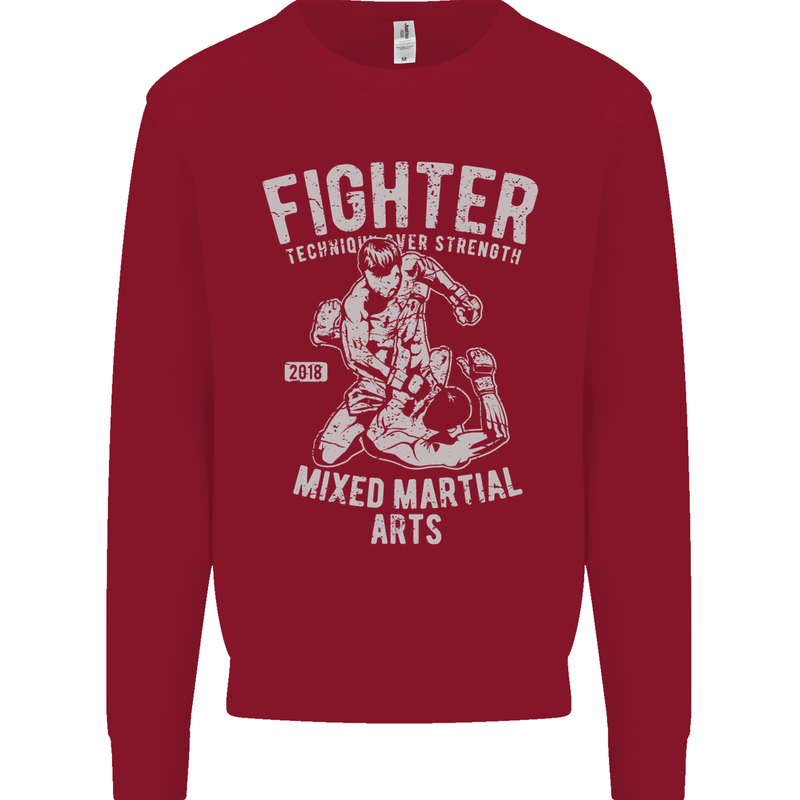 MMA Fighter MMA Mixed Martial Arts Gym Kids Sweatshirt Jumper Red