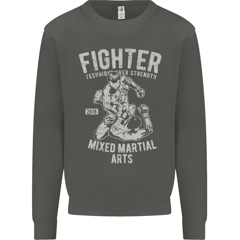 MMA Fighter MMA Mixed Martial Arts Gym Kids Sweatshirt Jumper Storm Grey