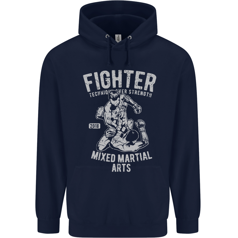 MMA Fighter MMA Mixed Martial Arts Gym Mens 80% Cotton Hoodie Navy Blue