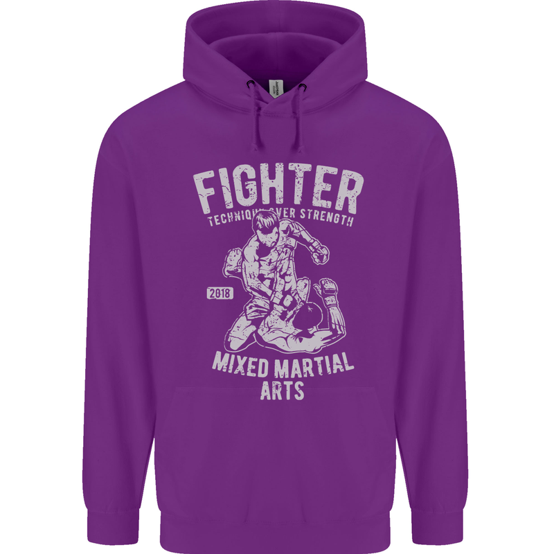 MMA Fighter MMA Mixed Martial Arts Gym Mens 80% Cotton Hoodie Purple