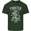 MMA Fighter MMA Mixed Martial Arts Gym Mens Cotton T-Shirt Tee Top Forest Green