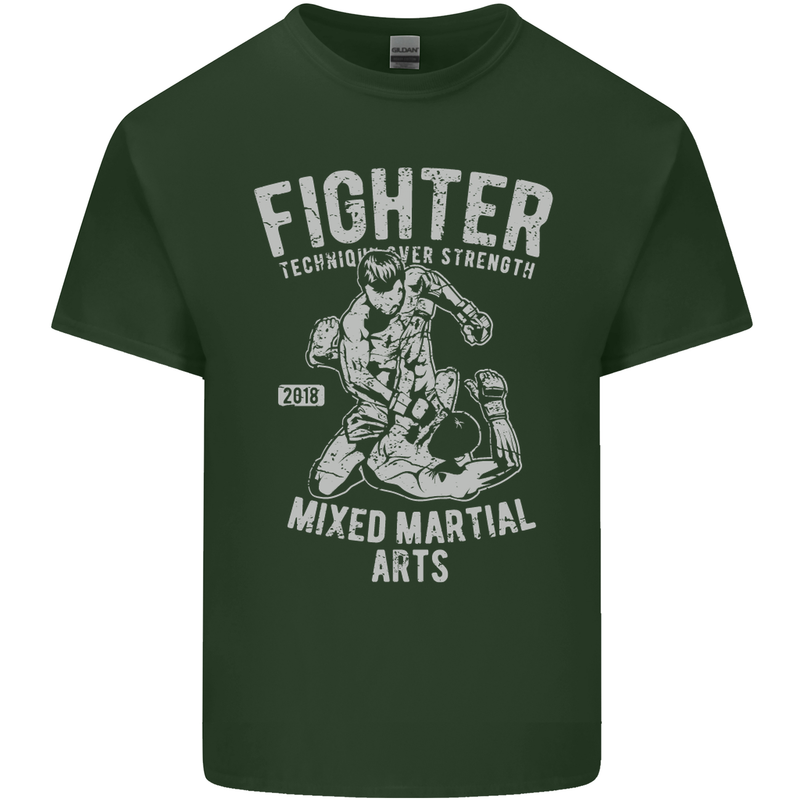 MMA Fighter MMA Mixed Martial Arts Gym Mens Cotton T-Shirt Tee Top Forest Green